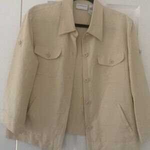 Liz Claiborne Silk and Linen roll up sleeve top
